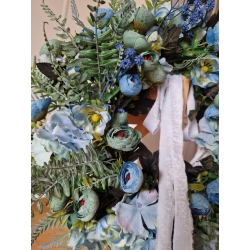 Wianek na drzwi w odcieniach niebieskiego Wianek na drzwi w odcieniach niebieskiego